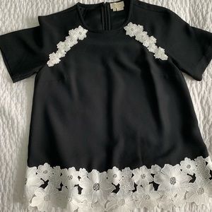 Kate Spade Floral Lace Black Swing Shirt